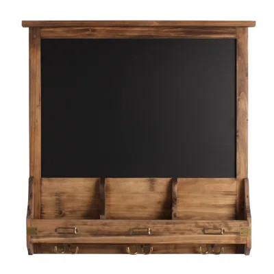 Johanna Wall Organizer with Key Hooks and Chalkboard Gracie Oaks Finish: Rustic Brown | Wayfair North America