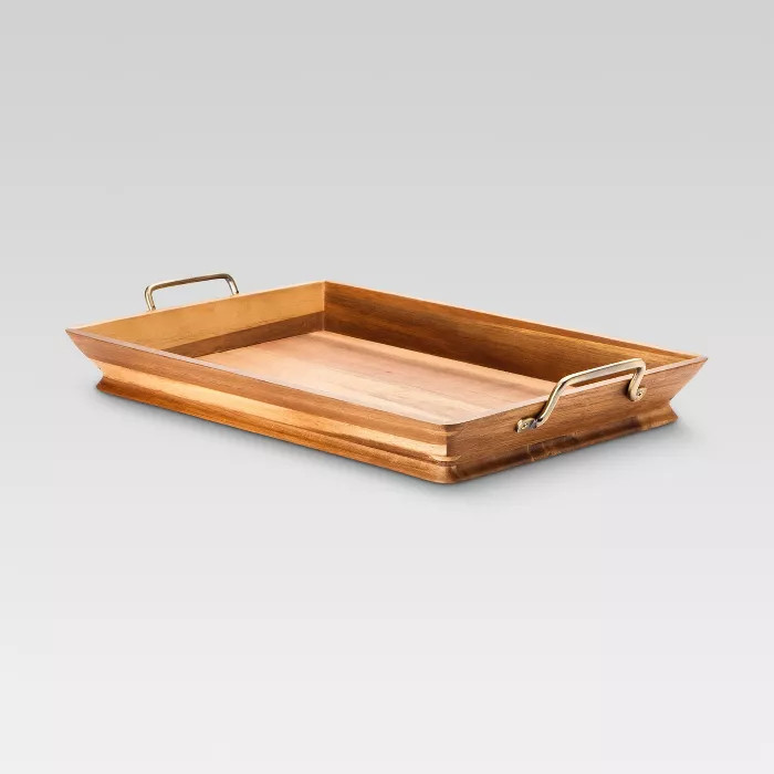 Acacia Tray with Metal Handles - Threshold™ | Target