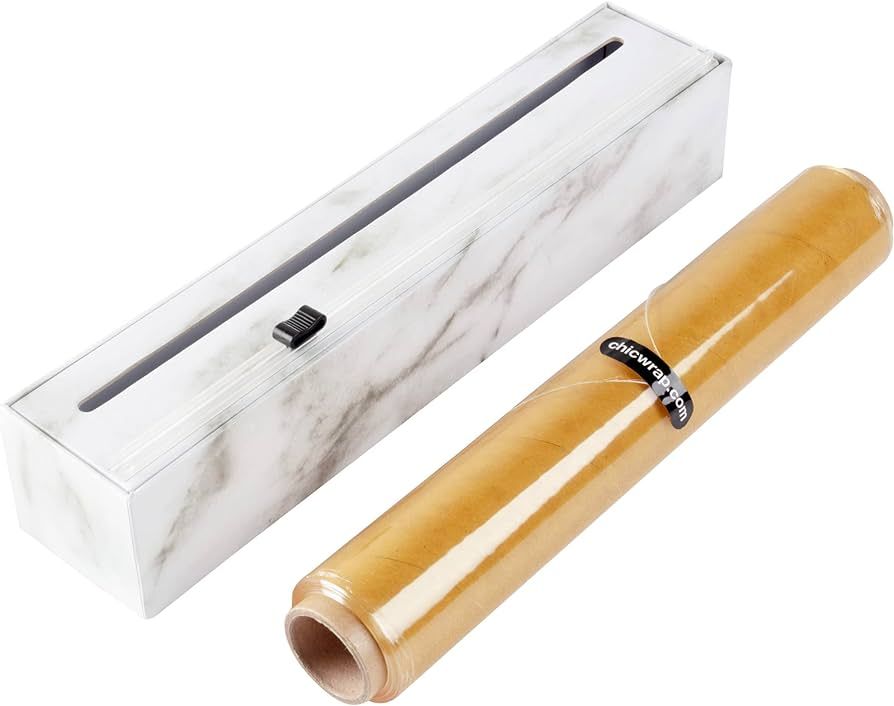Chicwrap Marble Refillable Plastic Wrap Dispenser - Includes 12" x 250' Roll Professional Grade D... | Amazon (US)