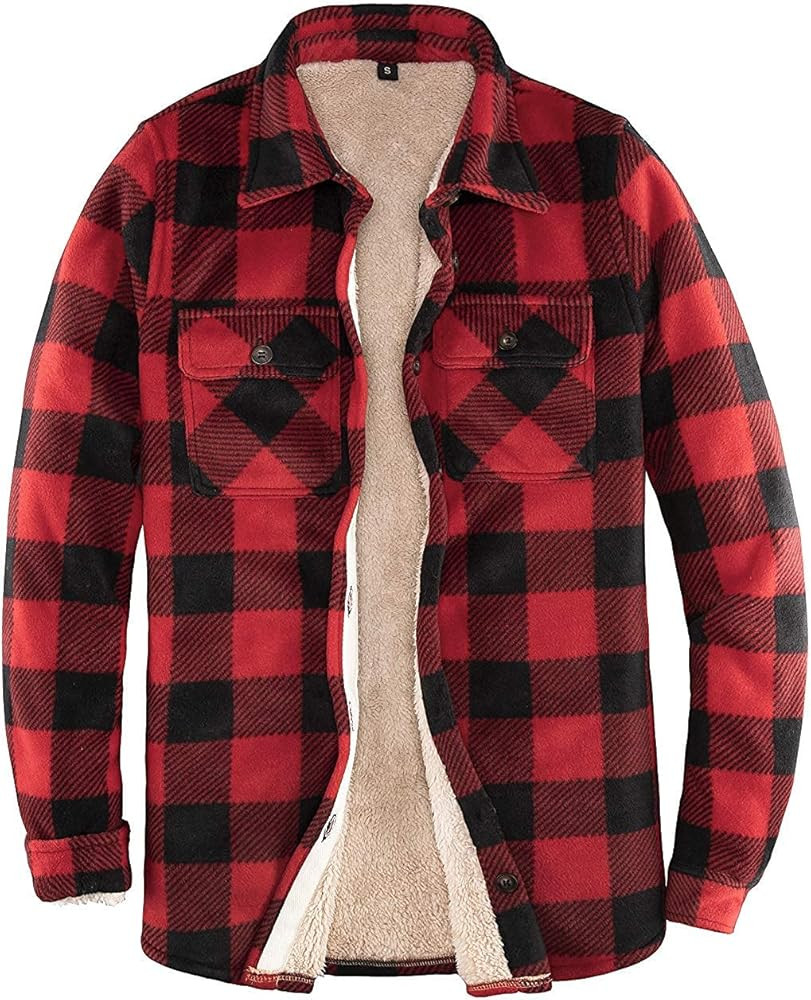 ThCreasa Womens Sherpa Fleece Lined Flannel Shirt Jacket Warm Button Up Plaid Shirt Jac (Sherpa F... | Amazon (US)