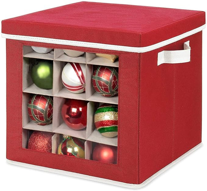 Whitmor Holiday Ornament Storage Cube with 64 Individual Compartments - Durable Non-Woven Polypro... | Amazon (US)