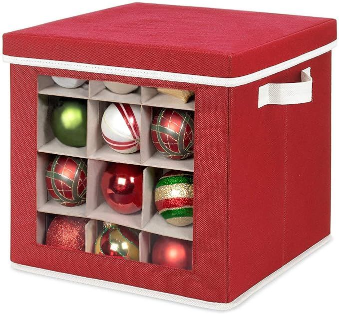 Whitmor Holiday Ornament Storage Cube with 64 Individual Compartments - Durable Non-Woven Polypro... | Amazon (US)