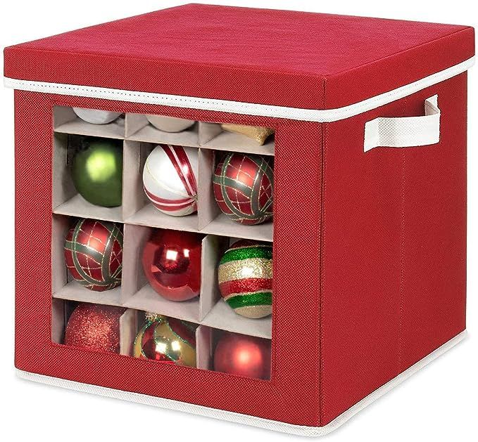 Whitmor Holiday Ornament Storage Cube with 64 Individual Compartments - Durable Non-Woven Polypro... | Amazon (US)
