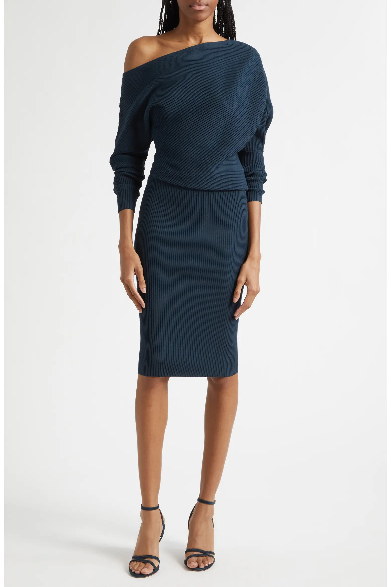 Lara Rib Knit Off the Shoulder Sweater Dress (Women) | Nordstrom | Nordstrom