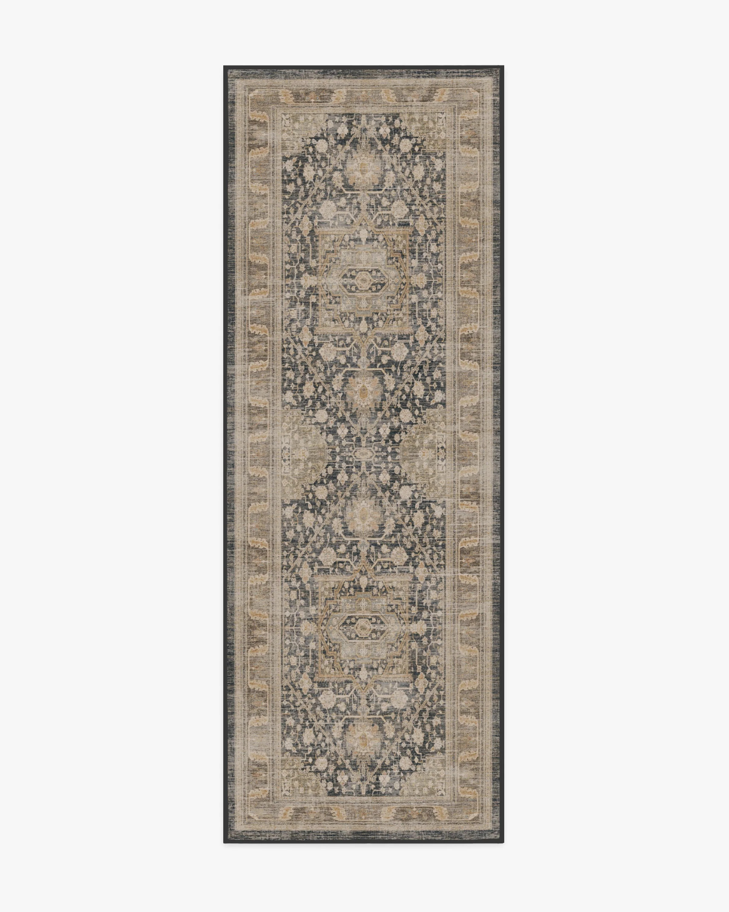 Zahra Ink & Vintage Citron Rug | Ruggable