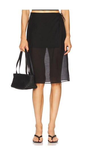 x Coco Ettore Apron Midi Skirt in Black | Revolve Clothing (Global)