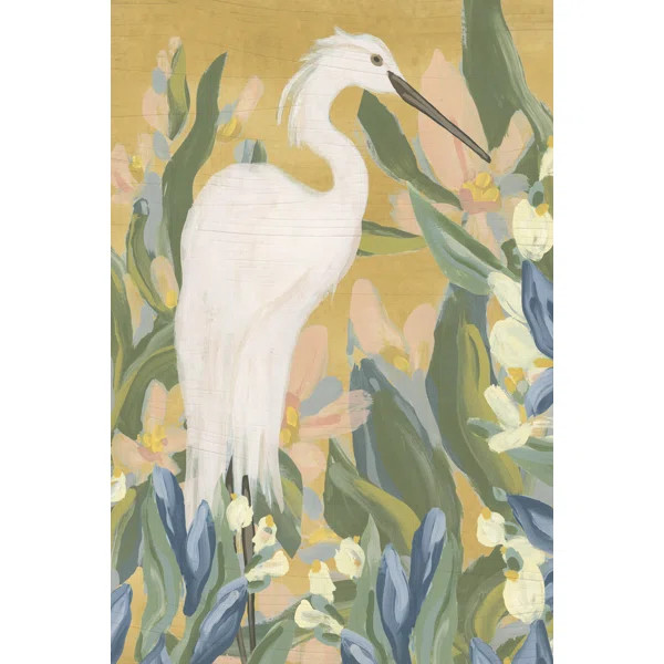 Leandria " Floral Egret II " by June Erica Vess on Canvas | Wayfair North America