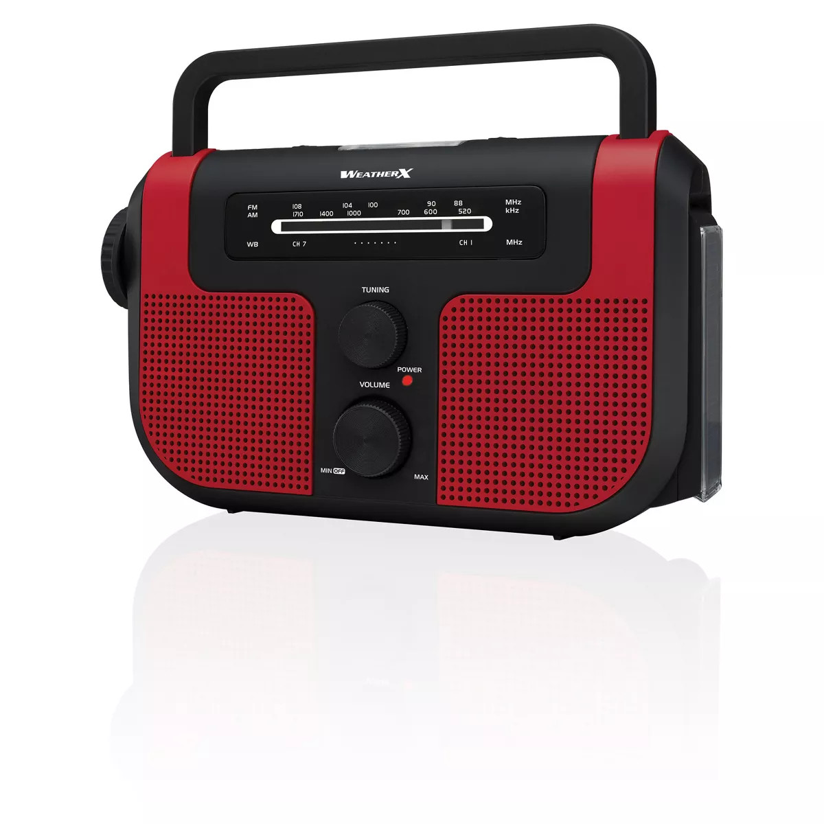 WeatherX WB/AM/FM Solar Charge Radio - Red (WR383R) | Target