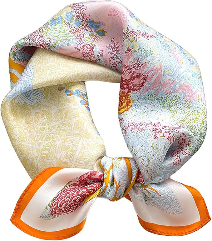 MEISEE 100% Pure Mulberry Silk Scarf 21" Square Scarf Neckerchief Headscarf Breathable Lightweigh... | Amazon (US)