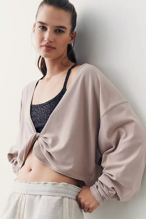 Twist-Front Cropped Sweatshirt Top | Anthropologie (US)