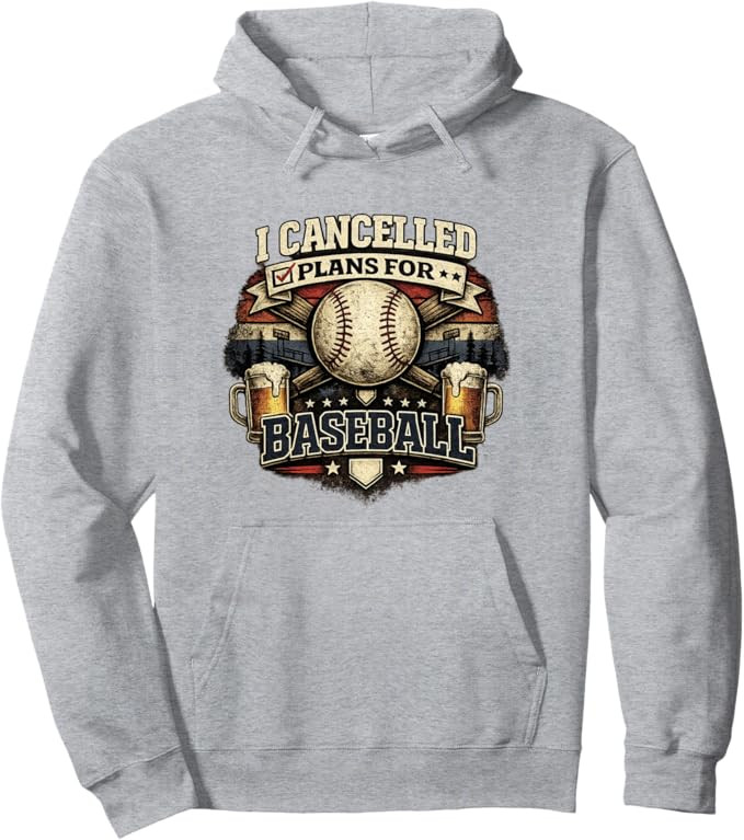 I Cancelled Plans For Baseball Vintage Retro Graphic Pullover Hoodie | Amazon (US)