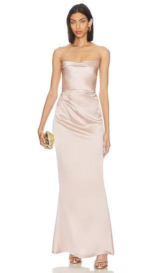 Emelie Strapless Gown | Nude Dress | Light Pink Dress | Strapless Dress | Strapless Gown | Revolve Clothing (Global)