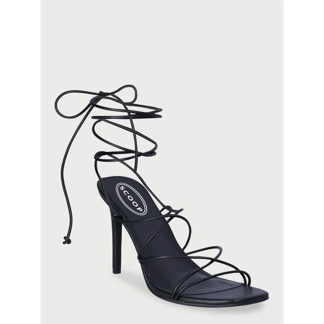 Scoop Women’s Lace Up Stiletto Heel Sandals | Walmart (US)