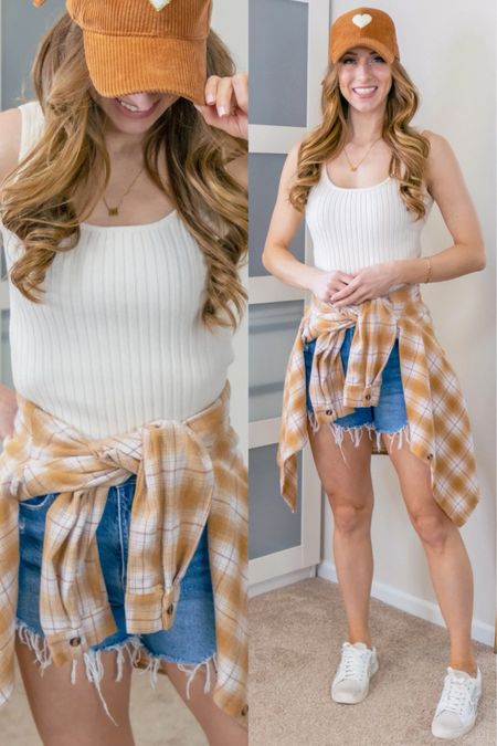 Easy warm weather outfit for a ballgame or a weekend at the campground!
Wearing a size 4 in the shorts. 
Wearing a medium in the flannel.
Sneakers fit TTS.

Amazon clothes | Amazon outfit | Jean shorts outfit | summer outfits | everyday summer outfit


#LTKStyleTip #LTKFindsUnder50 #LTKFindsUnder100