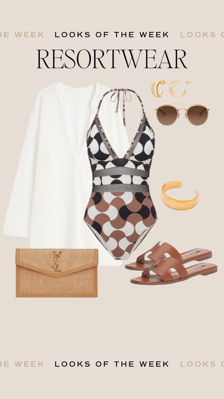 Beach vacation outfit idea. Swimsuit styled outfit 