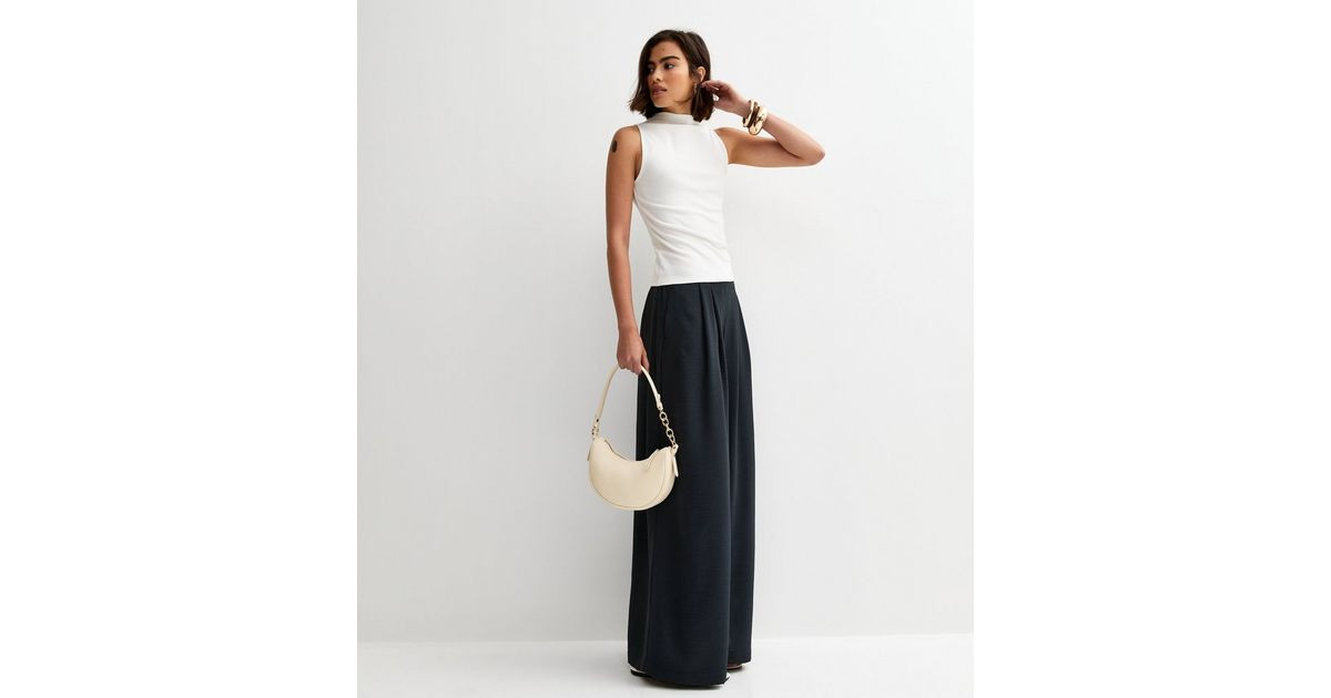 Navy Tailored Wide Leg Trousers | New Look | New Look (UK)