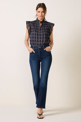 MOTHER Women's The Tripper Flood Jeans, Size 28, Hardstophoney Blue | Evereve