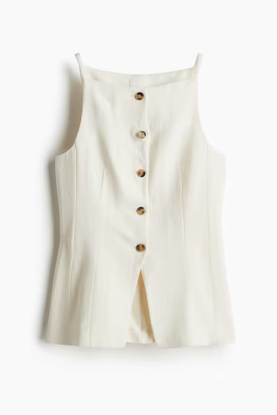 H & M - Tapered-Waist Vest - White | H&M (US + CA)