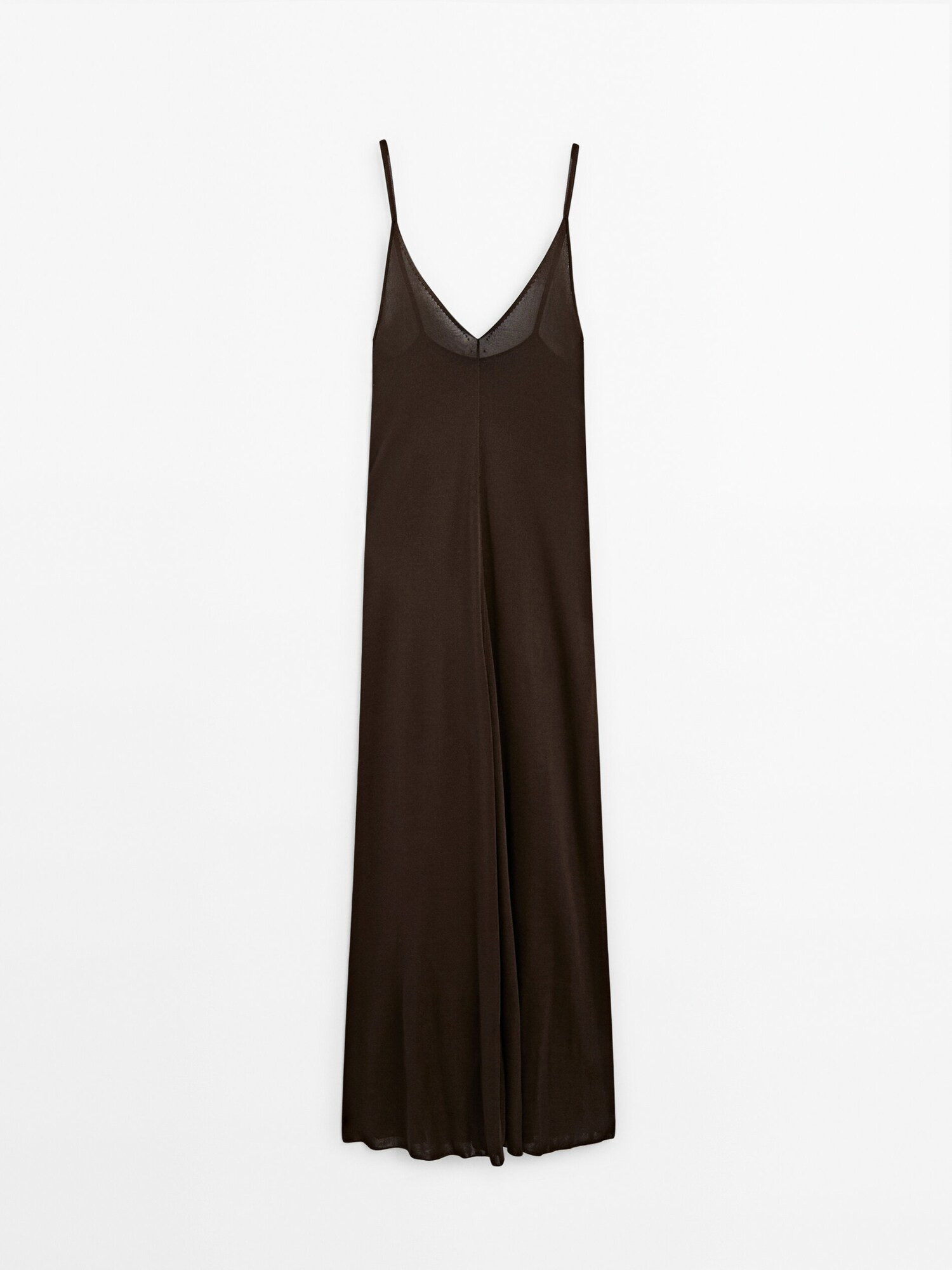 Long knit dress with metallic thread | Massimo Dutti US