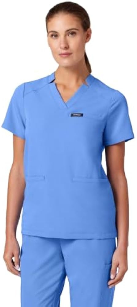 JAANUU Rhena Women's V-Neck 1-Pocket Scrub Top – Soft UltraLAST Fabric, Stretch, Wrinkle & Fade... | Amazon (US)