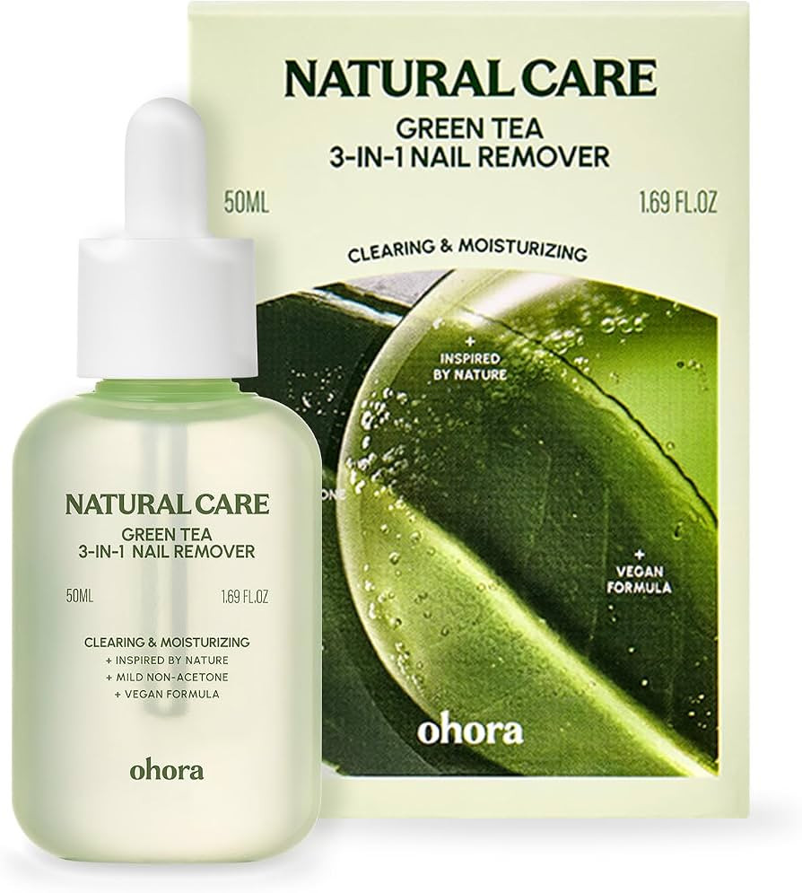 ohora Natural Care Green Tea 3-in-1 Nail Remover 50mL \u2013 Non-Acetone, Gentle Moisture-Retaini... | Amazon (US)