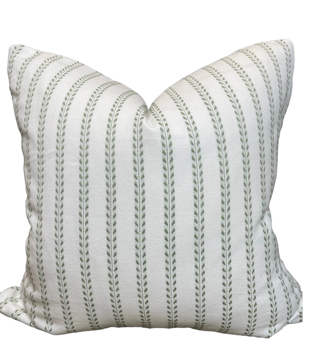 Dainty Sage Green and Ivory Stripes Pillow Cover - Etsy | Etsy (US)