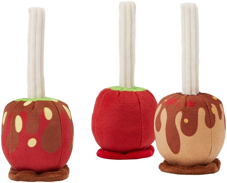FRISCO Fall Candy Apples Plush Squeaky Dog Toy, 3 count - Chewy.com | Chewy.com