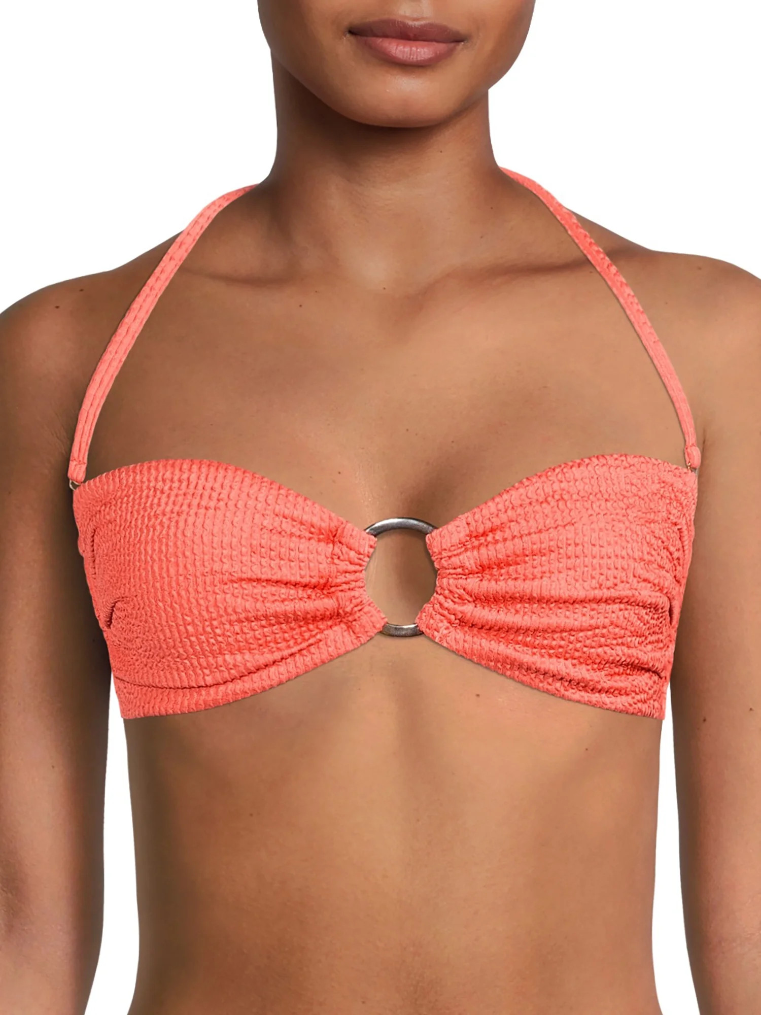 Time And Tru Women's and Women's Plus Crinkle Texture Swim Top | Walmart (US)