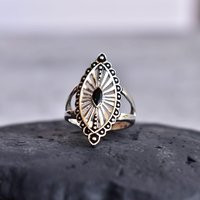 Genuine Black Onyx Ring Sterling Silver Ring For Everyday Stylish Black Stone Healing Gemstone Gift Her | Etsy (US)