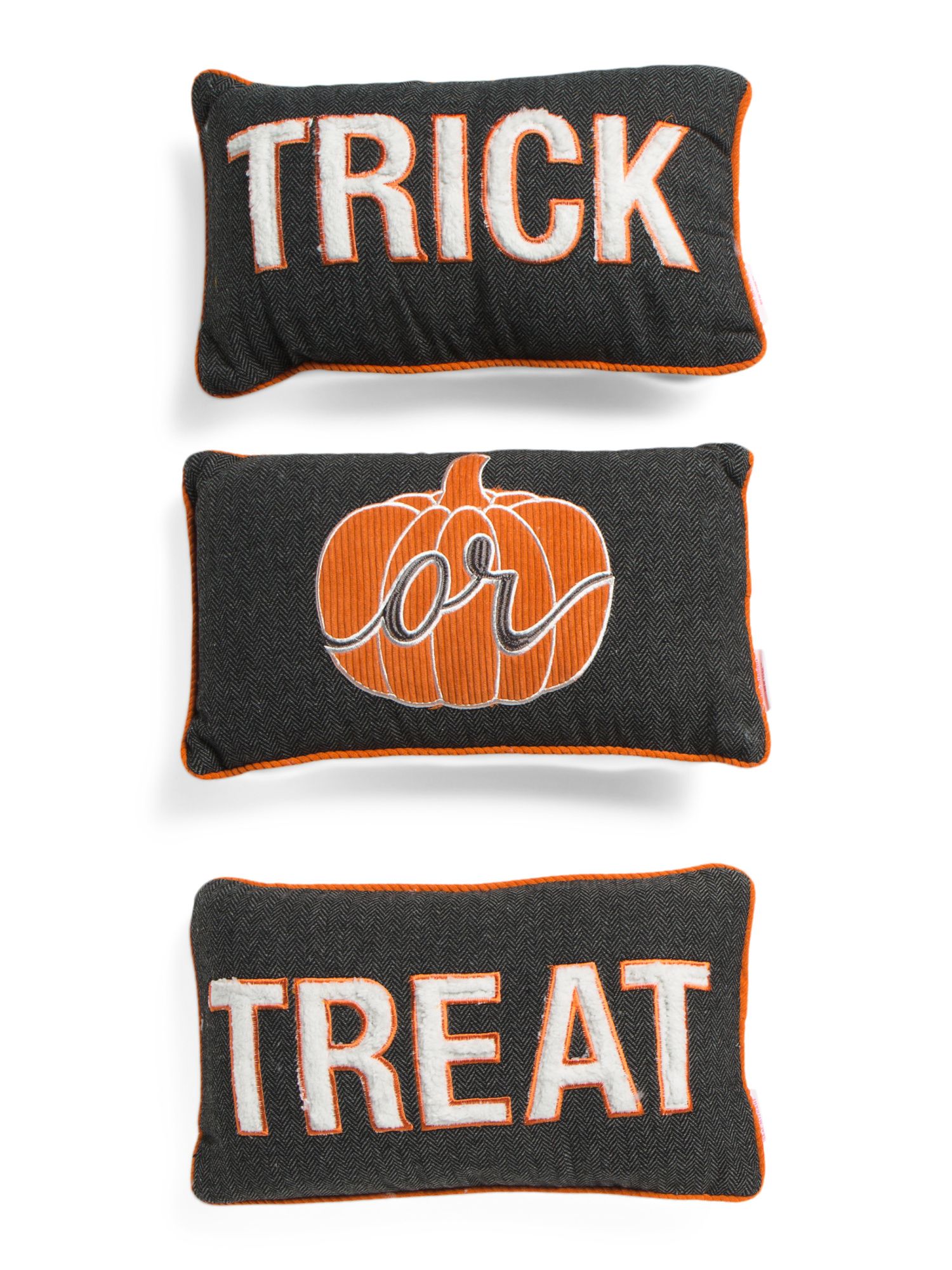 16x10 3pk Orange Trick Or Treat Pillow Set | TJ Maxx