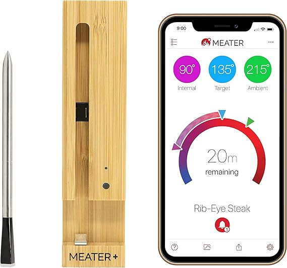MEATER Plus | 165ft Long Range Smart Wireless Meat Thermometer for The Oven Grill Kitchen BBQ Smo... | Amazon (US)