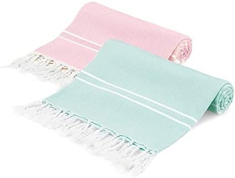 Amazon.com: WIIKWEEK Turkish Beach Towels Set of 2, 38”X71” 100% Cotton Lightweight Turkish T... | Amazon (US)
