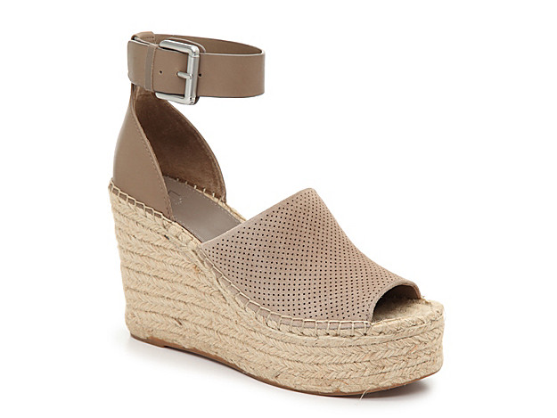 Marc Fisher Adalyne Espadrille Wedge Sandal - Women's - Taupe Suede | DSW