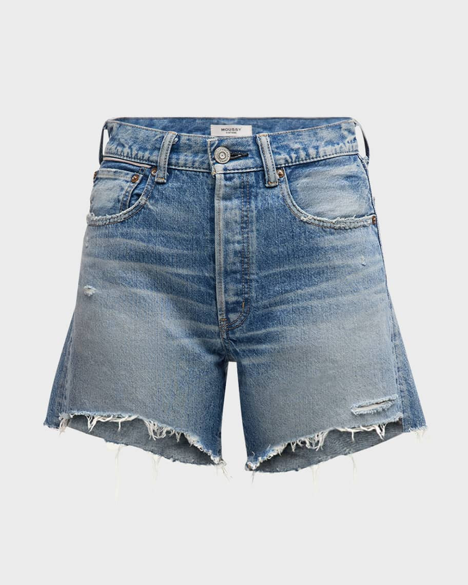 MOUSSY VINTAGE Graterford Distressed Denim Shorts | Neiman Marcus
