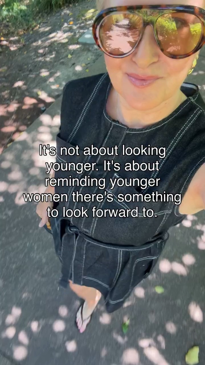 It’s not about looking younger, it’s about reminding the younger there’s something to look forward to! 

Comment SHOP for my outfit! 

What’s something you would tell your younger self about getting older?? 

FOLLOW for more Midlife Life & Style Inspo! 

#over50 #midlifejourney #midlifestyle