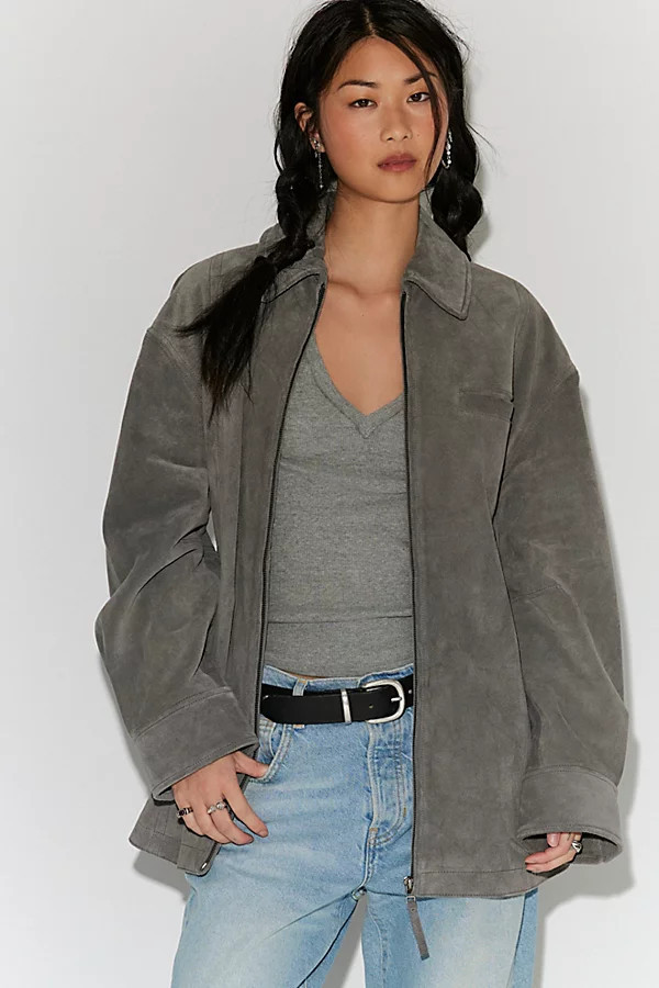 Veste en suède Rosie We The Free en Gray, pour femme chez Free People | Free People FR