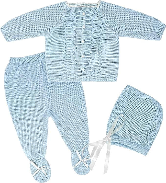 Newborn Baby Knitted Clothes Set, Coming Home Infant Knit Outfit for Boys and Girls | Amazon (US)