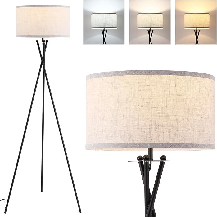 Modern Tripod Floor Lamp, Mid Century Reading Standing Lamp with 3 Color Temperatures and Foot Sw... | Amazon (US)