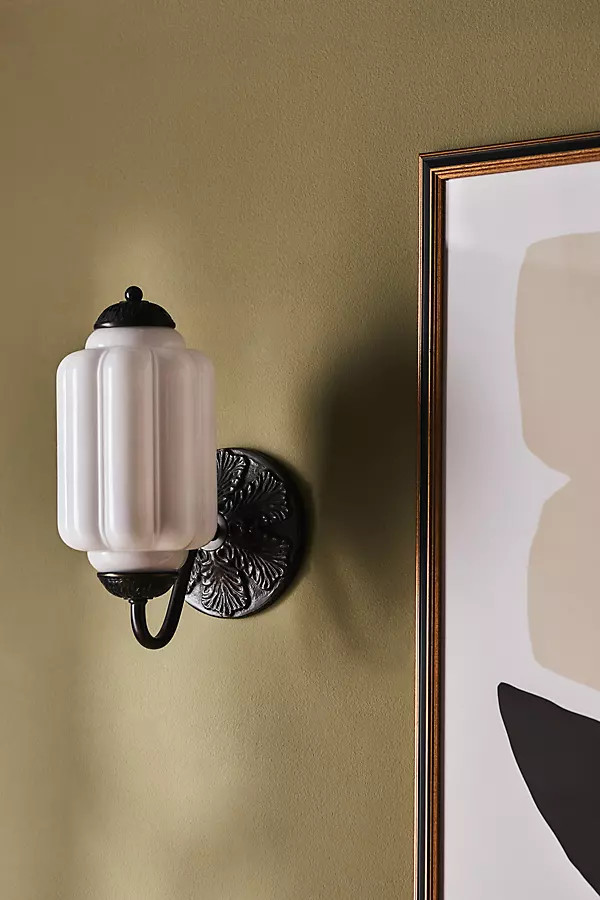 The Eloise Scallop Milk Glass Sconce Wall Light | Anthropologie (US)