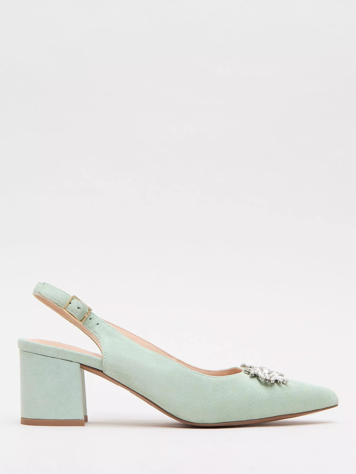 Phase Eight Sparkle Block Heel Suede Court Shoes | John Lewis (UK)