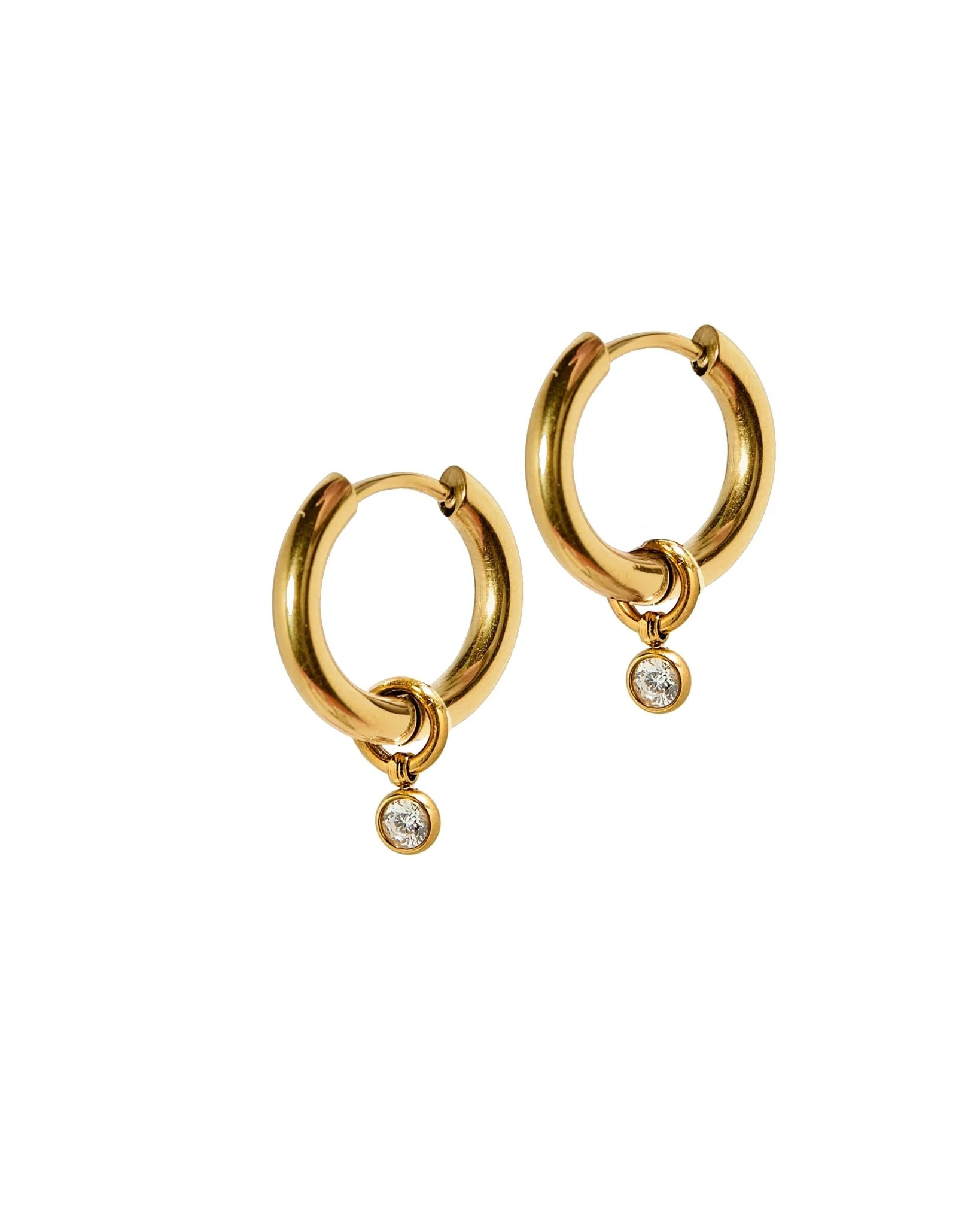 Huggie Charm Earrings - Celine Gold - Shop LINNY CO | LINNY CO LLC