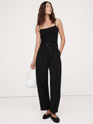 High-Rise Barrel Tencel™-Linen Pant | Banana Republic (US)