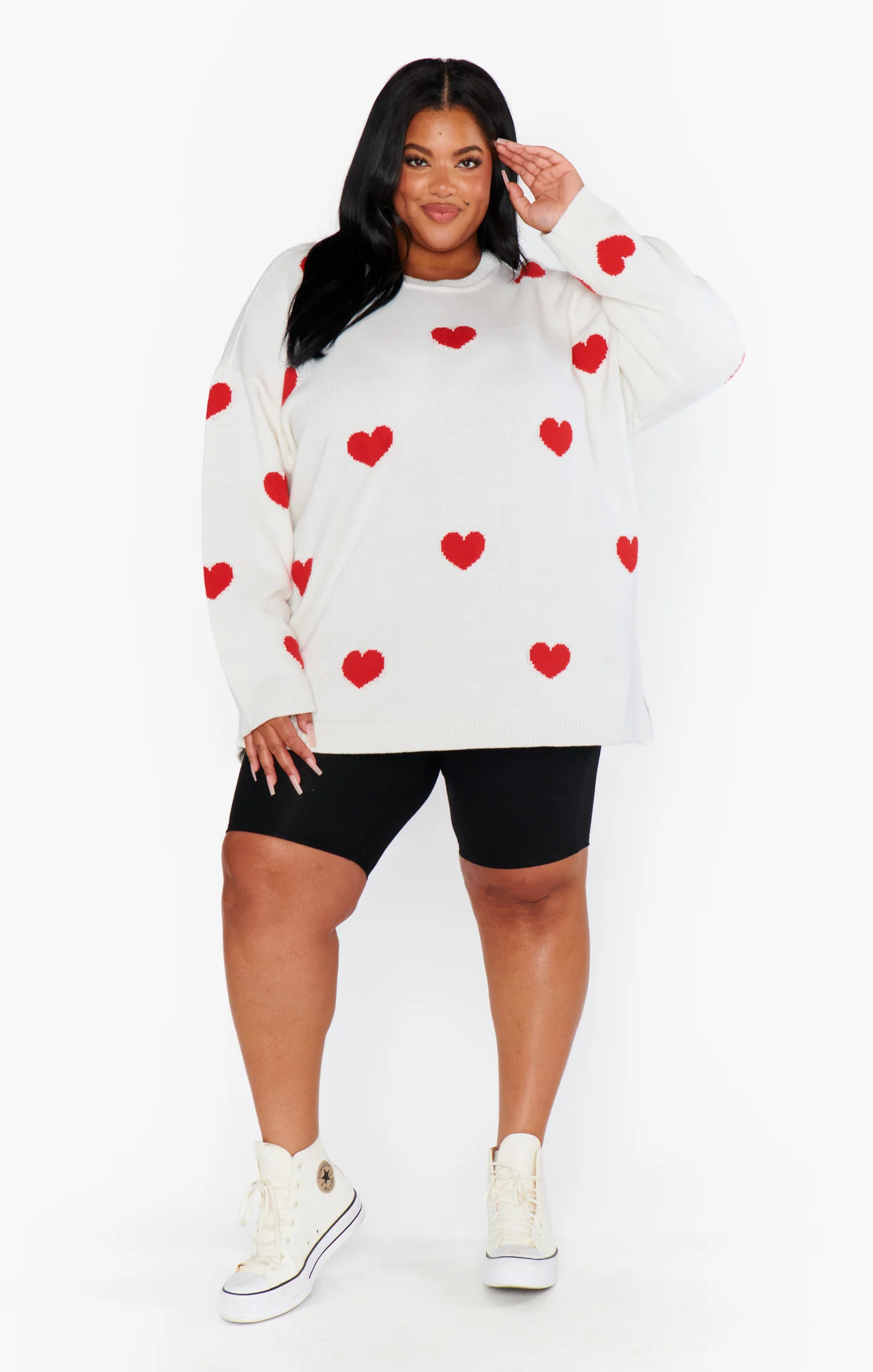 Go To Sweater ~ Tossed Heart Knit Red | Show Me Your Mumu
