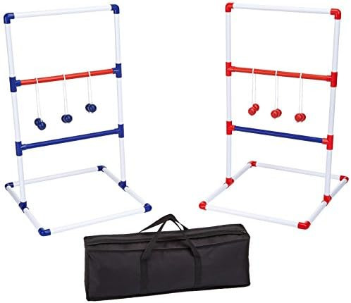 Amazon Basics Portable Ladder Toss Outdoor Game Set with Carrying Case, Simple to Assemble, Red/B... | Amazon (US)
