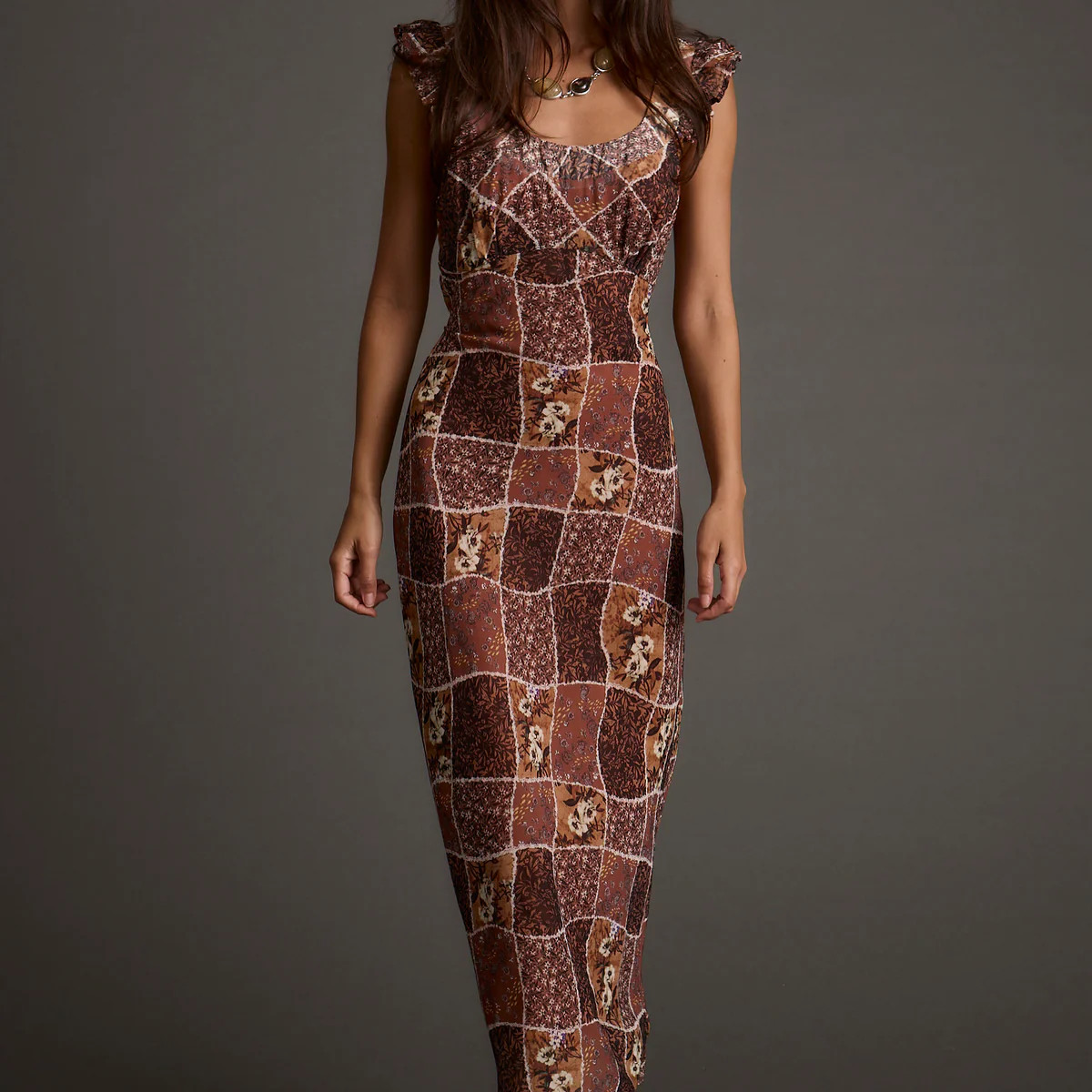 Bree Patchwork Midi Dress | 12th Tribe