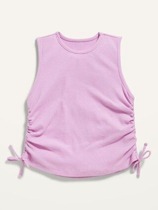 Rib-Knit High-Neck Cinch-Tie Tank Top for Girls | Old Navy (US)