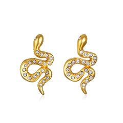 Golden Snake Stud Earrings | Sequin