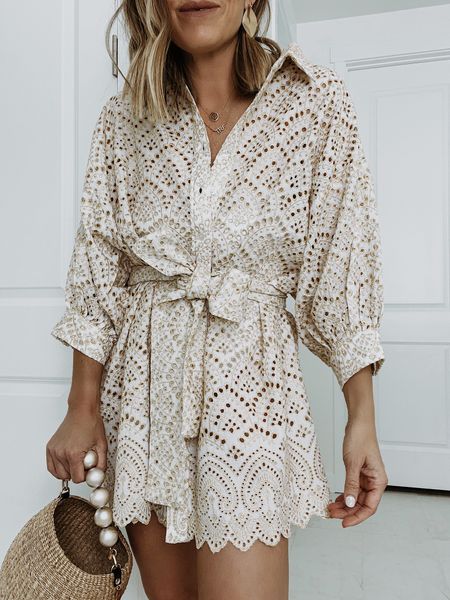 The prettiest eyelet dress for a beach vacation or summer party. The details are gorgeous  // it’s tts so I’m wearing the xs/s 🤍🤍 have a great Friday night 😘

#LTKunder100 #LTKsalealert #LTKFind
