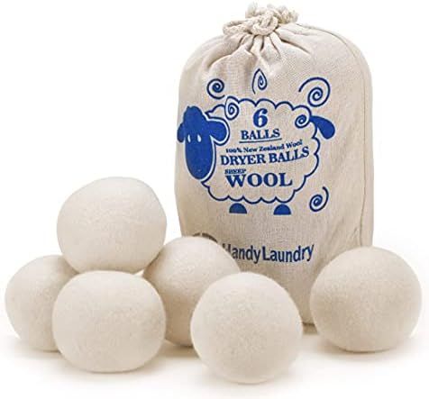 Wool Dryer Balls - Natural Fabric Softener, Reusable, Reduces Clothing Wrinkles and Saves Drying ... | Amazon (US)