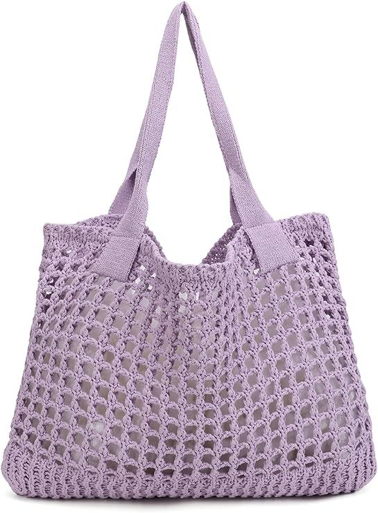 ENBEI Womens Large Beach Tote Bags Shoulder Handbags knit bag Tote bag aesthetic for Beach Croche... | Amazon (US)